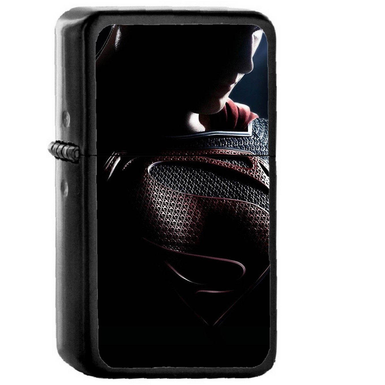 Superman Dark Hero Art Illustration - Oil Windproof Black Lighters Briquet Encendedor
