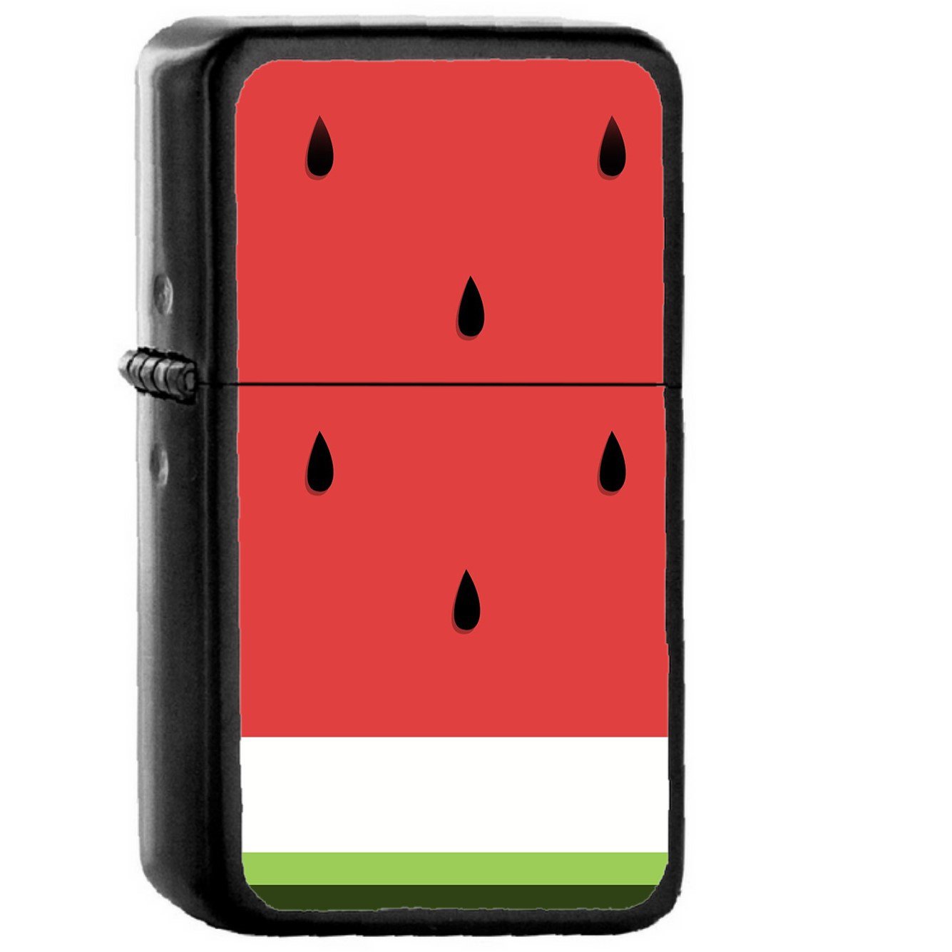 Watermelon Minimal Art - Oil Windproof Black Lighters Briquet Encendedor