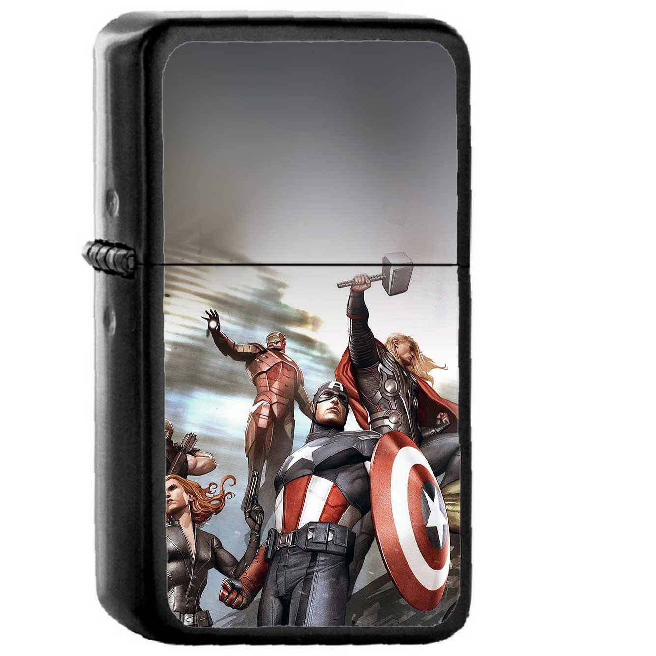Avengers Illust - Oil Windproof Black Lighters Briquet Encendedor