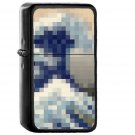 Great Mosaic Illust Wave - Oil Windproof Black Lighters Briquet Encendedor