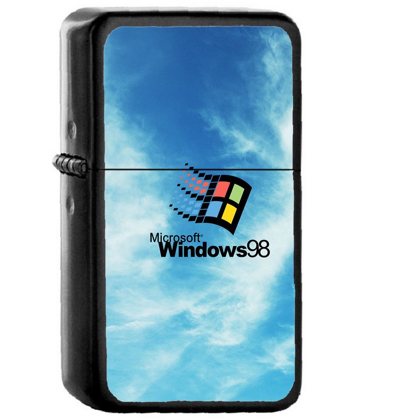 Windows 98 Logo - Oil Windproof Black Lighters Briquet Encendedor