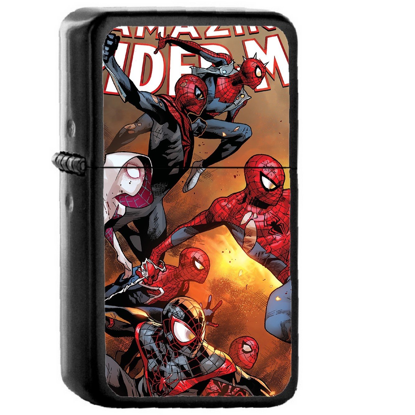 Amazing Spiderman Marvel Art Hero Film Anime - Oil Windproof Black Lighters Briquet Encendedor