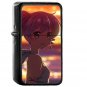 Anime Girl Beach Sunset Illust Art - Oil Windproof Black Lighters Briquet Encendedor