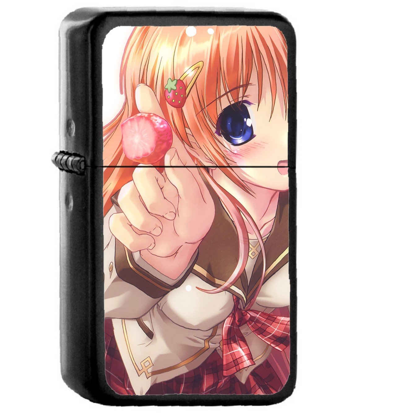 Anime Girl Illust Art Eji - Oil Windproof Black Lighters Briquet Encendedor