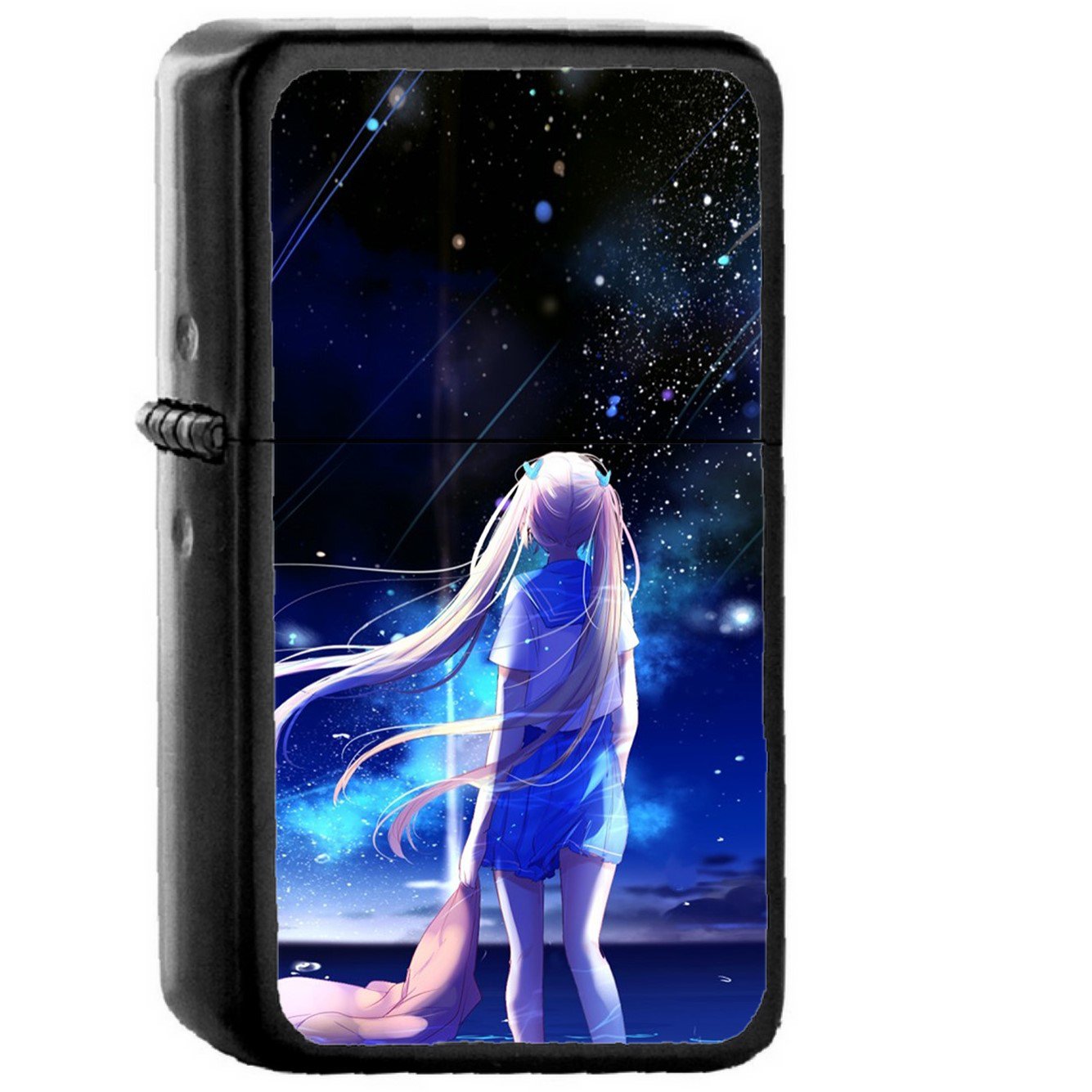 Anime Night Space Star Art Illustration - Oil Windproof Black Lighters Briquet Encendedor