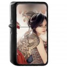 Anime Tatoo Girl Illustration - Oil Windproof Black Lighters Briquet Encendedor
