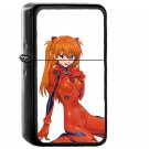Asuka Anime Girl Art Red - Oil Windproof Black Lighters Briquet Encendedor