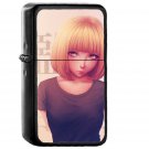 Girl Anime Drawing Art Illustration - Oil Windproof Black Lighters Briquet Encendedor
