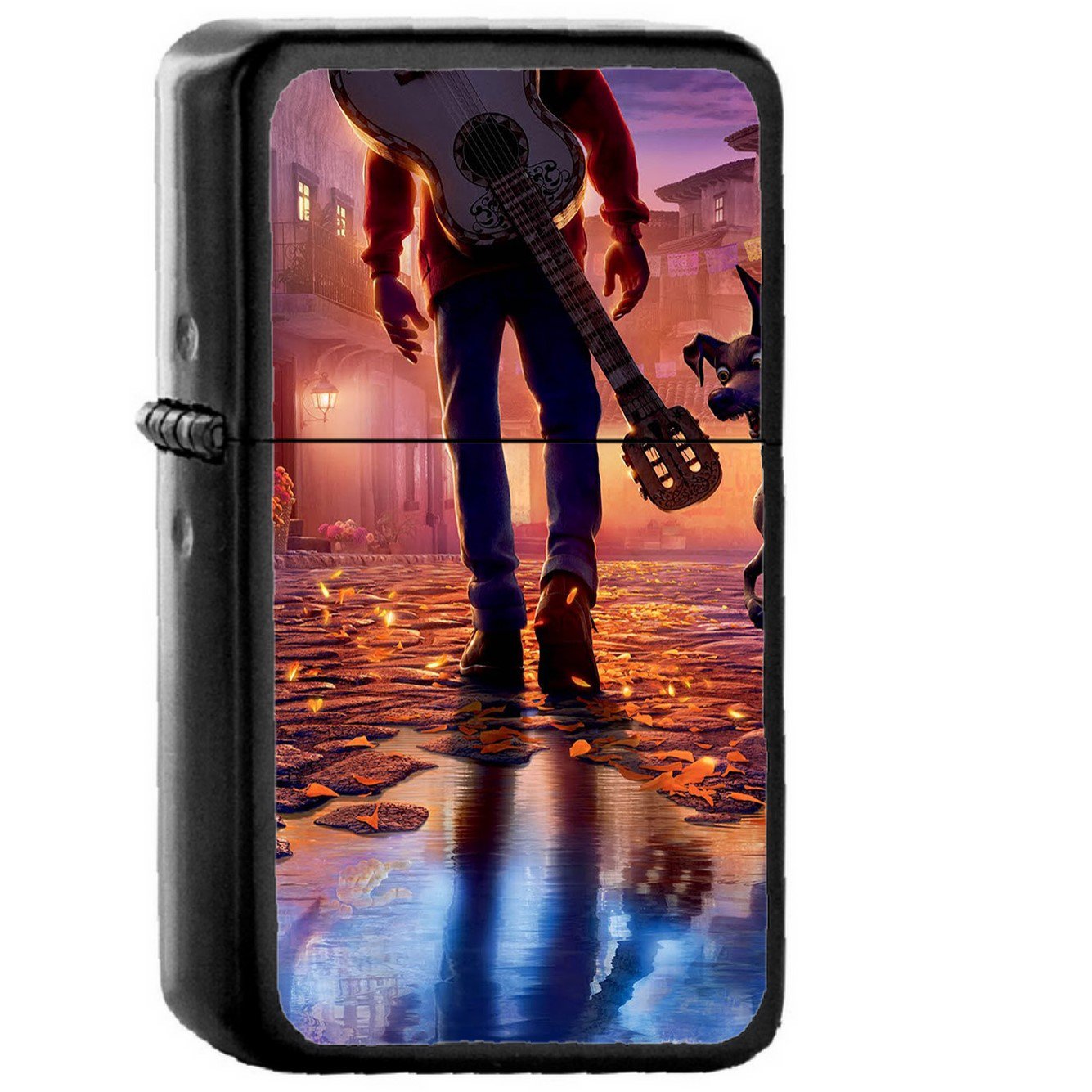 Disney Pixar Coco Filme Anime Art Illustration - Oil Windproof Black Lighters Briquet Encendedor