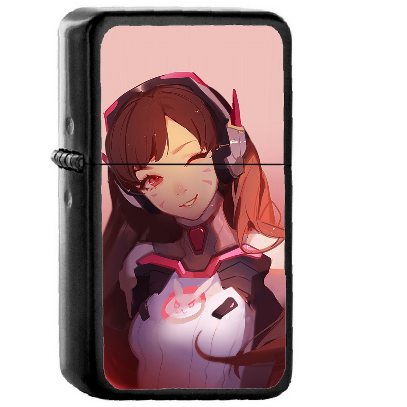 Dva Overwatch Cute Anime Game Art Illustration Red - Oil Windproof Black Lighters Briquet Encendedor