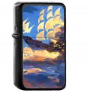 Fly Ship Anime Illustration Art - Oil Windproof Black Lighters Briquet Encendedor