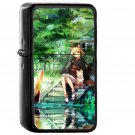 Girl And Dog Green Anime Art Illust - Oil Windproof Black Lighters Briquet Encendedor