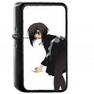 Girl Anime Black Dress Cute Illustration Art - Oil Windproof Black Lighters Briquet Encendedor