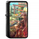 Girl Anime Icecream Art Drawing - Oil Windproof Black Lighters Briquet Encendedor