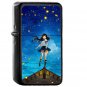 Girl Anime Star Space Night Illustration Art - Oil Windproof Black Lighters Briquet Encendedor