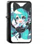 Hatsune Miku Anime Girl Blue Illustration Art - Oil Windproof Black Lighters Briquet Encendedor