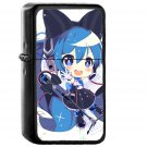 Hatsune Miku Anime Girl Blue Illustration Art Cute - Oil Windproof Black Lighters Briquet Encendedor