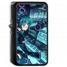 Hatsune Miku Anime Girl Train Blue Art Illustration - Oil Windproof Black Lighters Briquet Encendedor