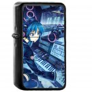 Hatsune Miku Anime Girl Train Blue Art Illustration Cute - Oil Windproof Black Lighters Briquet Encendedor