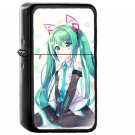 Hatsune Milk Anime Girl Illustration Art - Oil Windproof Black Lighters Briquet Encendedor