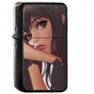Ilya Girl Face Anime Art - Oil Windproof Black Lighters Briquet Encendedor