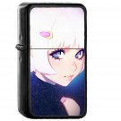 Ilya Kuvshinov Illustration Art Girl Dark White Hair Blue - Oil Windproof Black Lighters Briquet Encendedor