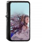 Indian Girl Anime Birds Illust Art - Oil Windproof Black Lighters Briquet Encendedor