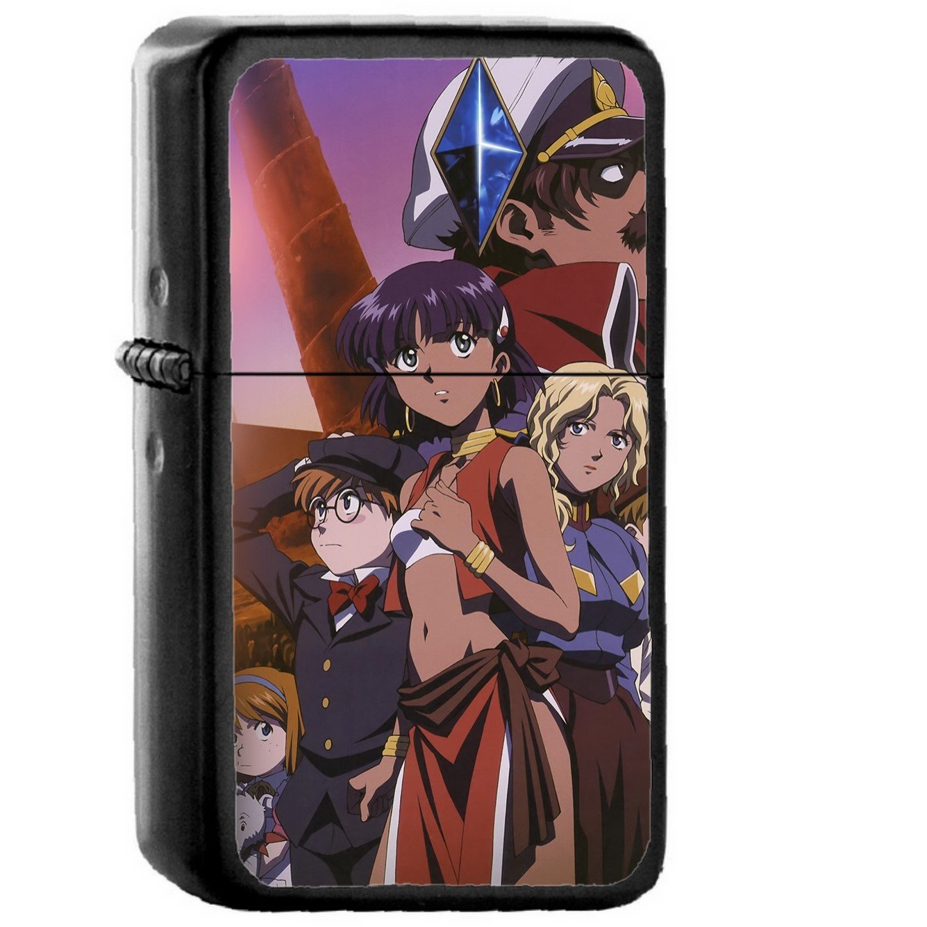 Nadia Art Anime Illust Cute Comics - Oil Windproof Black Lighters Briquet Encendedor