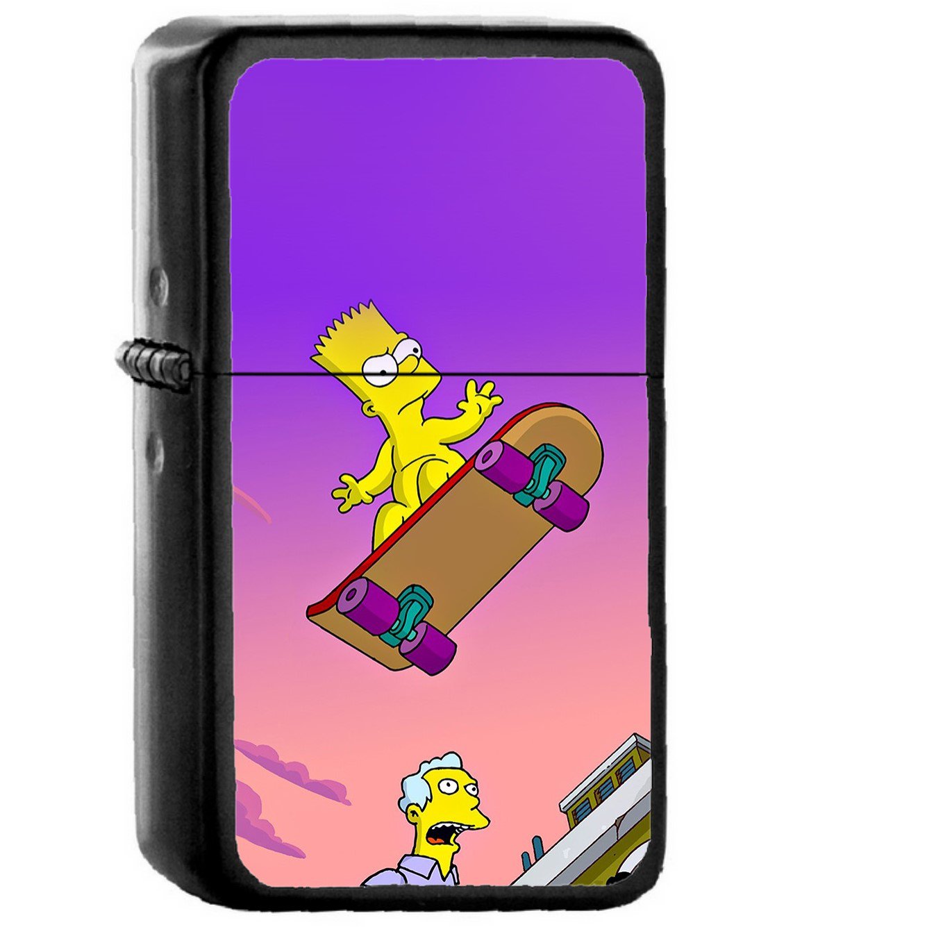 Simpson Anime Cartoon Bart Nude Art Illustration - Oil Windproof Black Lighters Briquet Encendedor