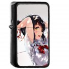 Yourname Anime Film Girl Red Ribbon Illustration Art - Oil Windproof Black Lighters Briquet Encendedor