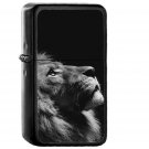 Lion Looking Sky Animal Nature Dark Photo - Oil Windproof Black Lighters Briquet Encendedor