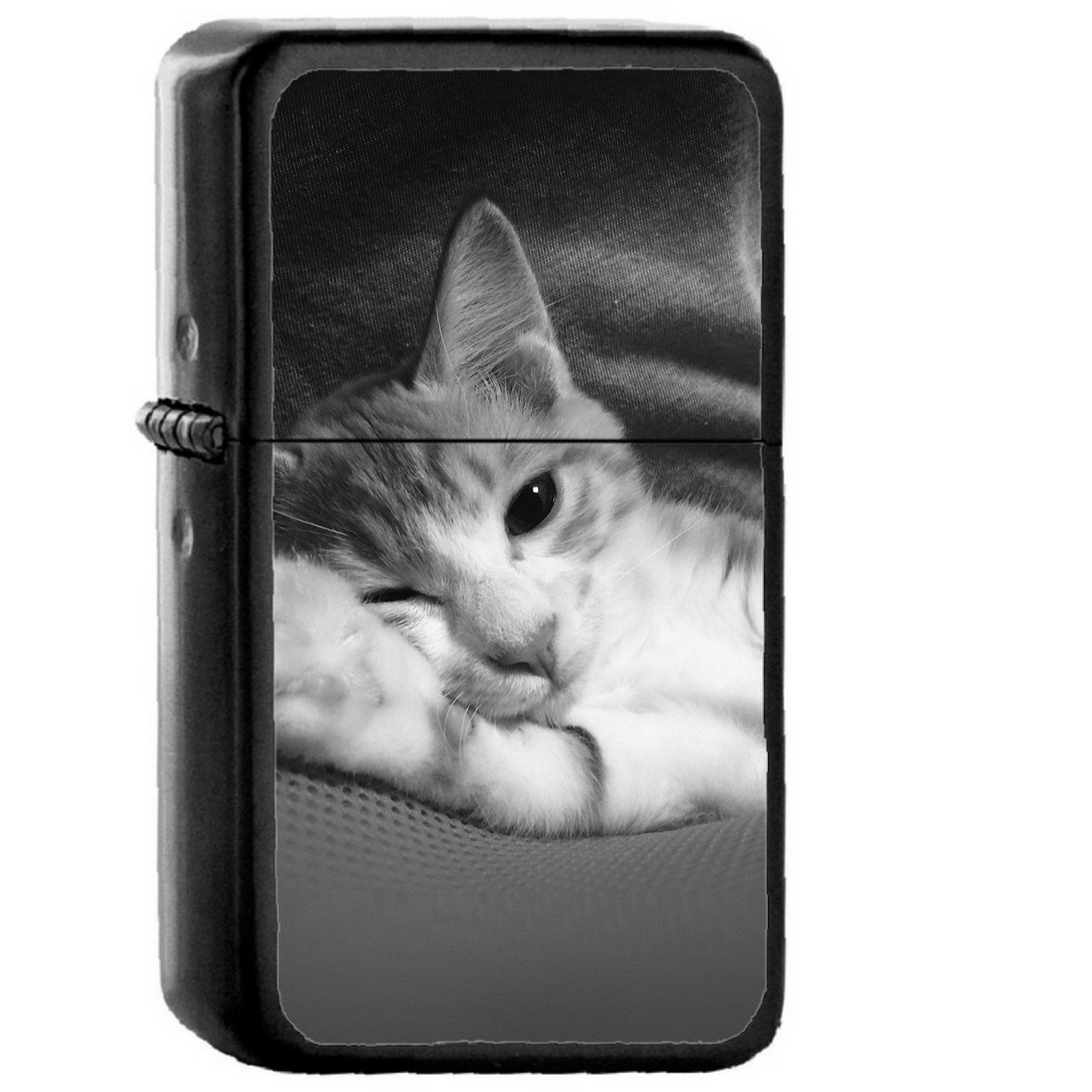 Nyangmi Cat Cute Animal Dark - Oil Windproof Black Lighters Briquet Encendedor
