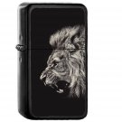 Shouting Lion Illust Art - Oil Windproof Black Lighters Briquet Encendedor