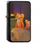 Two Fox Illust Art 3d Animal - Oil Windproof Black Lighters Briquet Encendedor