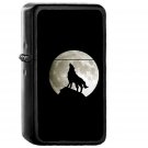 Wolf Howl Animal Dark Minimal Nature - Oil Windproof Black Lighters Briquet Encendedor