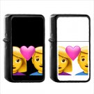 318 Couple Heart - (1pcs) Oil Windproof Black Emoji Emoticon Lighters