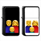 322 Family Man Woman Boy - (1pcs) Oil Windproof Black Emoji Emoticon Lighters