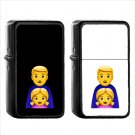 339 Family Man Girl - (1pcs) Oil Windproof Black Emoji Emoticon Lighters