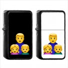 340 Family Man Girl Boy - (1pcs) Oil Windproof Black Emoji Emoticon Lighters