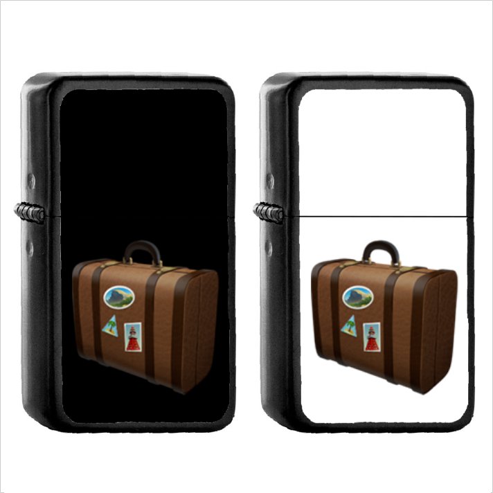 351 Luggage - (1pcs) Oil Windproof Black Emoji Emoticon Lighters