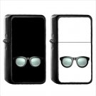 356 Eyeglasses - (1pcs) Oil Windproof Black Emoji Emoticon Lighters
