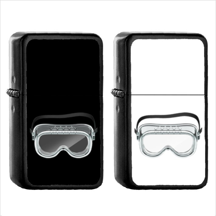 358 Goggles - (1pcs) Oil Windproof Black Emoji Emoticon Lighters