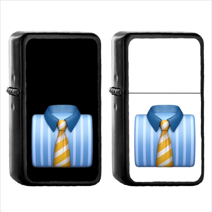 360 Necktie - (1pcs) Oil Windproof Black Emoji Emoticon Lighters