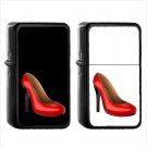 379 High Heeled Shoe - (1pcs) Oil Windproof Black Emoji Emoticon Lighters
