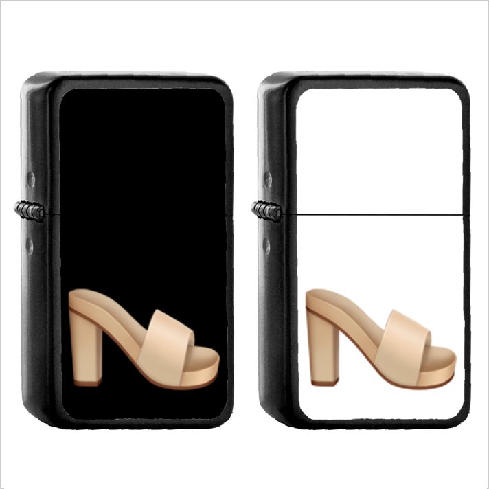 380 Womans Sandal - (1pcs) Oil Windproof Black Emoji Emoticon Lighters