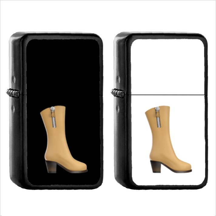 381 Womans Boots - (1pcs) Oil Windproof Black Emoji Emoticon Lighters