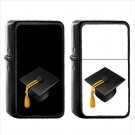 385 Graduation Cap - (1pcs) Oil Windproof Black Emoji Emoticon Lighters