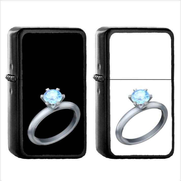 389 Ring - (1pcs) Oil Windproof Black Emoji Emoticon Lighters