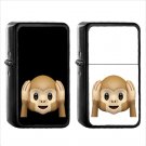 392 Hear No Evil Monkey - (1pcs) Oil Windproof Black Emoji Emoticon Lighters