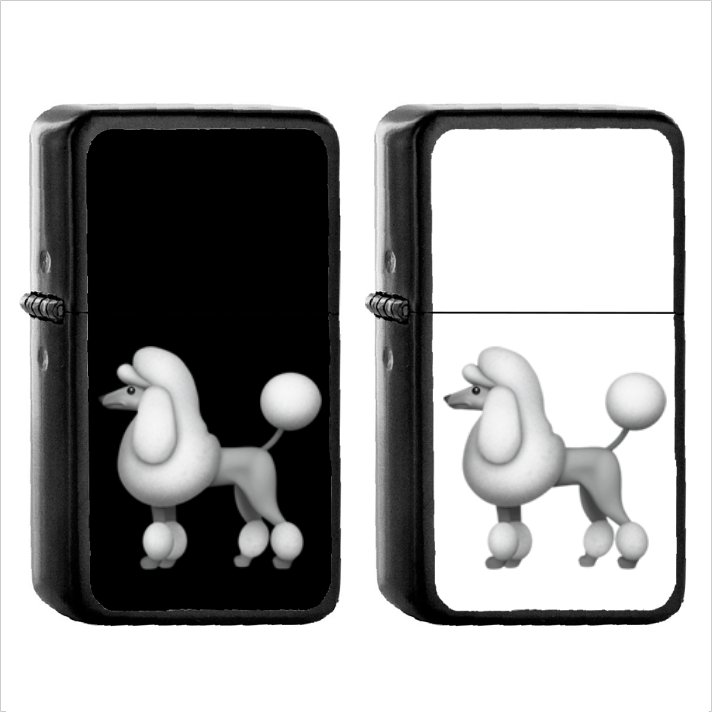 403 Poodle - (1pcs) Oil Windproof Black Emoji Emoticon Lighters